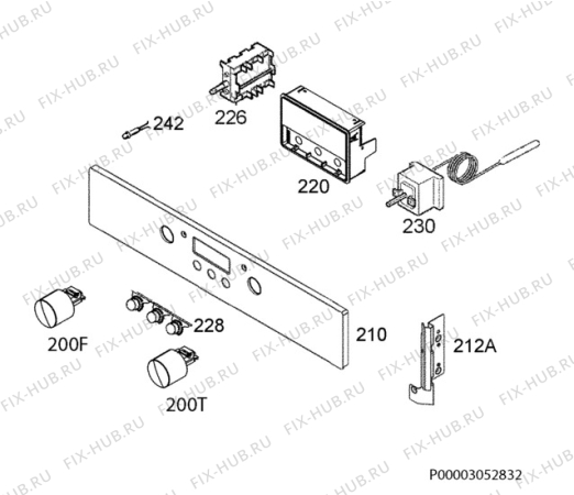 Взрыв-схема плиты (духовки) Zanussi ZOB35712WK - Схема узла Command panel 037